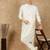 Cream cotton printed kurta for men