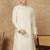 Off white cotton printed kurta for men