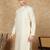 Off white cotton printed kurta for men