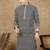 Blue cotton floral kurta for men