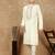 Off white cotton floral kurta for men