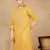 Mustard cotton floral kurta for men