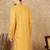 Mustard cotton floral kurta for men