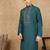 Sea green cotton printed kurta for men