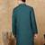 Sea green cotton printed kurta for men