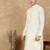 Off white cotton embroidered kurta for men