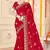 red zari embroidered sequin work moss silk party wear saree