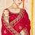 red zari embroidered sequin work moss silk party wear saree