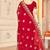 red zari embroidered sequin work moss silk party wear saree