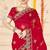 red zari embroidered sequin work moss silk party wear saree