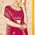 magenta zari embroidered sequin work moss silk party wear saree