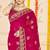 magenta zari embroidered sequin work moss silk party wear saree