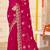 magenta zari embroidered sequin work moss silk party wear saree