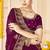 wine zari embroidered sequin work moss silk party wear saree