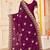 wine zari embroidered sequin work moss silk party wear saree