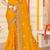 mustard zari embroidered sequin work moss silk party wear saree