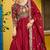 Maroon vichitra fabric thread zari embroidered gown with dupatta