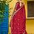 Maroon vichitra fabric thread zari embroidered gown with dupatta