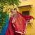 Maroon vichitra fabric thread zari embroidered gown with dupatta