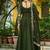 Green vichitra fabric thread zari embroidered gown with dupatta