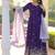 Navy Blue georgette embroidered zari sequin gown with dupatta