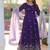 Navy Blue georgette embroidered zari sequin gown with dupatta