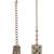 Traditional squire and flower shape silver gold plated set of 2 combo brass maang tikka for women