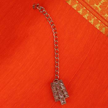Traditional squire and flower shape silver gold plated set of 2 combo brass maang tikka for women 3