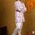 Boys lilac rayon diamond motifs embroidered printed kurta pyjama set
