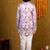 Boys lilac rayon diamond motifs embroidered printed kurta pyjama set