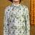 Boys green rayon diamond motifs embroidered printed kurta pyjama set
