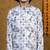 Boys blue rayon diamond motifs embroidered printed kurta pyjama set
