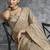 Beige tissue traditional saree with embroidered, resham and thread work for ceremonial