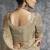 Beige tissue traditional saree with embroidered, resham and thread work for ceremonial