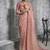 Light pink tissue traditional saree with embroidered, resham and thread work for ceremonial