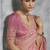Light pink tissue traditional saree with embroidered, resham and thread work for ceremonial