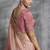 Light pink tissue traditional saree with embroidered, resham and thread work for ceremonial