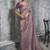 Mauve tissue traditional saree with embroidered, resham and thread work for ceremonial