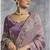 Mauve tissue traditional saree with embroidered, resham and thread work for ceremonial
