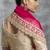 Hot pink embroidered and lace work rangoli satin contemporary sari