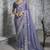 Lavender tissue traditional saree with embroidered, resham and thread work for ceremonial