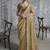 Beige tissue traditional saree with embroidered, resham and thread work for ceremonial