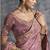 Pink tissue traditional saree with embroidered, resham and thread work for ceremonial