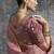 Pink tissue traditional saree with embroidered, resham and thread work for ceremonial