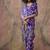 Purple color ajrakh print with bandhej pattern satin georgette saree