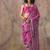 Pink color ajrakh print with bandhej pattern satin georgette saree
