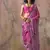 Pink color ajrakh print satin georgette saree
