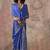 Blue color ajrakh print with bandhej pattern satin georgette saree