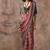 Red & black color ajrakh print with bandhej pattern satin georgette saree