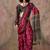 Red color ajrakh print with bandhej pattern satin georgette saree